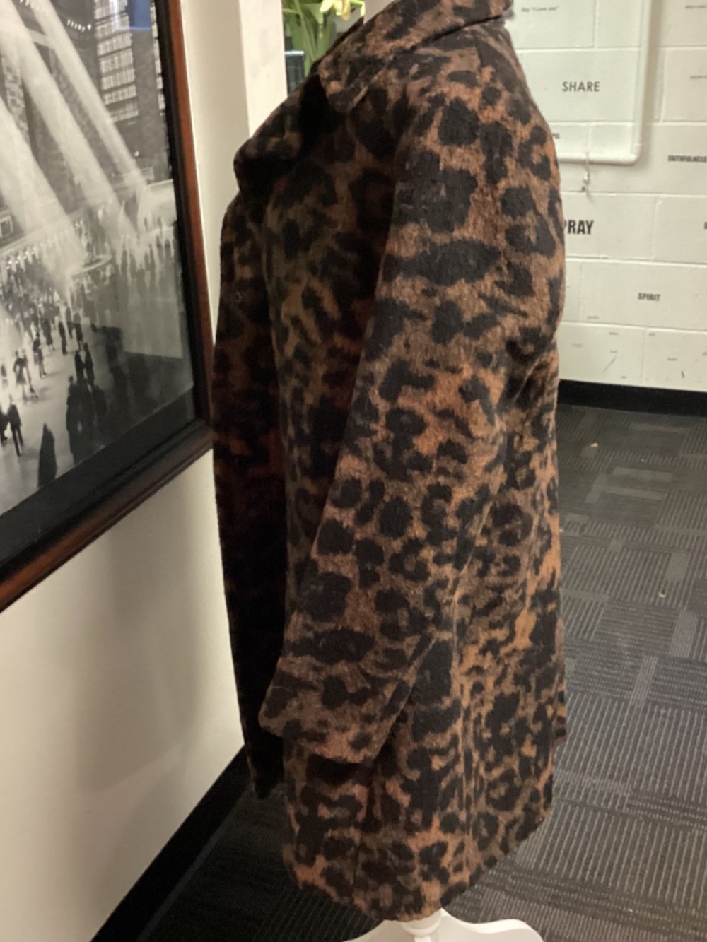 Karl Lagerfeld WOOLblend dark leopard coat, very unique, gorgeous Paris medium - Picture 10 of 12